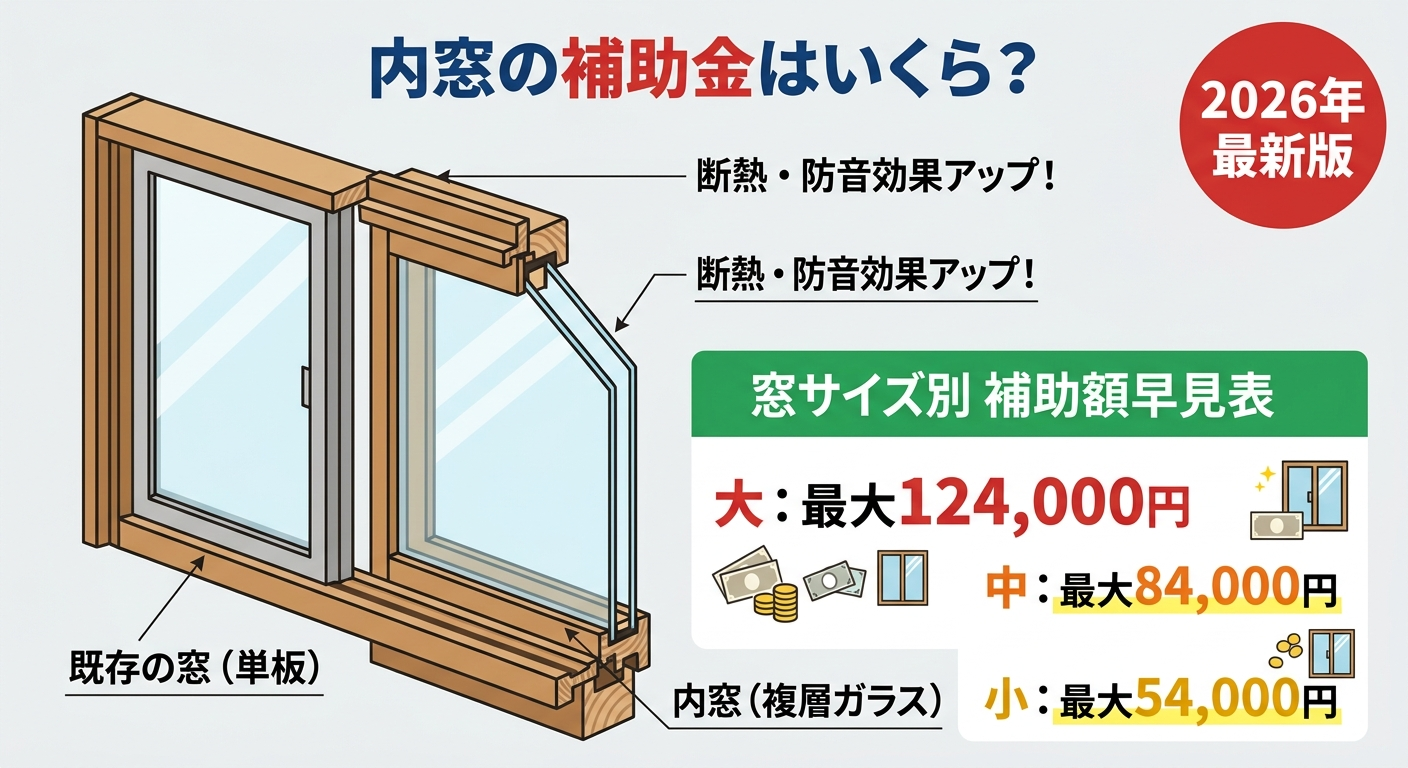 内窓の補助金2026はいくらもらえる?条件・上限額・申請手順を徹底解説