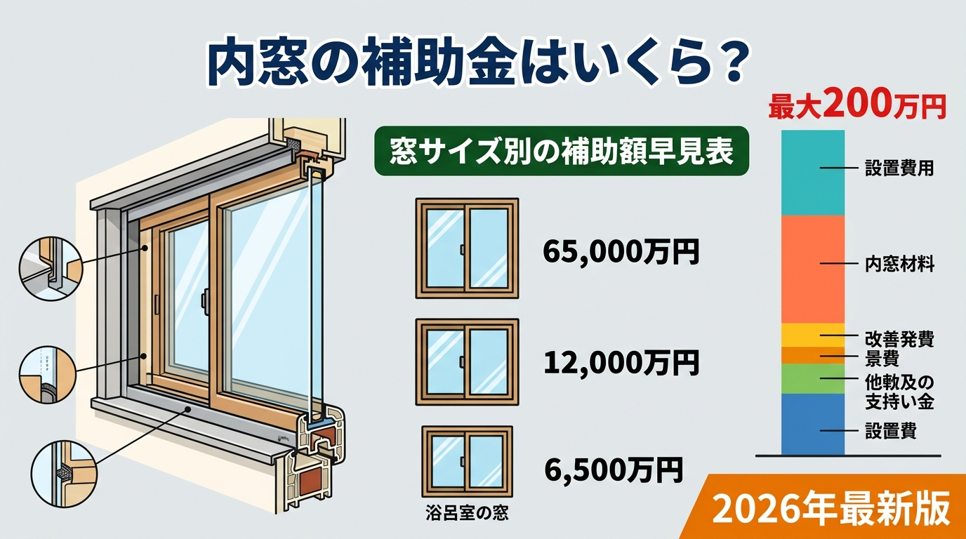 内窓補助金2026はいくらもらえる?補助額・条件・申請手順を完全解説