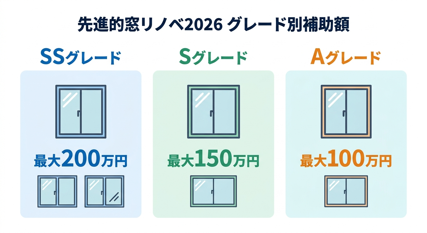 先進的窓リノベ事業2026の補助金はいくら?グレード別金額・条件・申請手順を完全解説