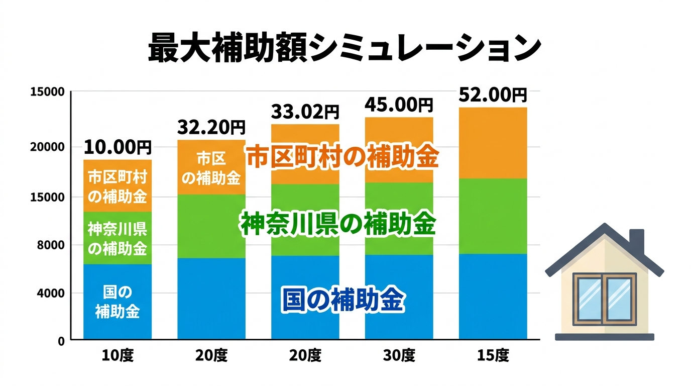 窓リフォーム補助金2026 神奈川県|県+市区町村の上乗せ一覧と最大補助額シミュレーション