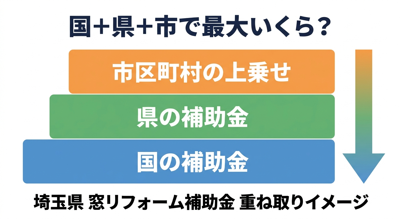 窓リフォーム補助金2026|埼玉県の県+市区町村上乗せ一覧と最大補助額シミュレーション