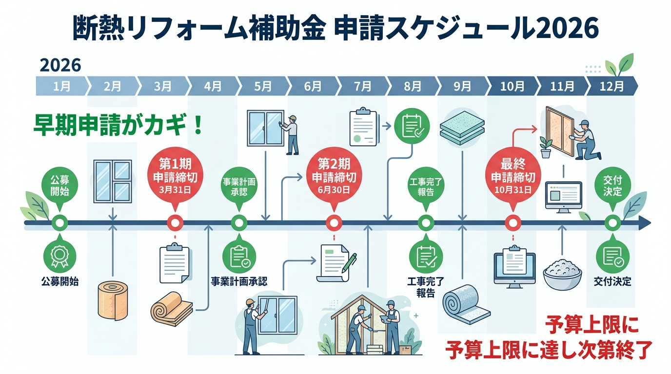 断熱リフォーム補助金2026はいつまで？申請締切・予算残枠・駆け込み対策を徹底解説
