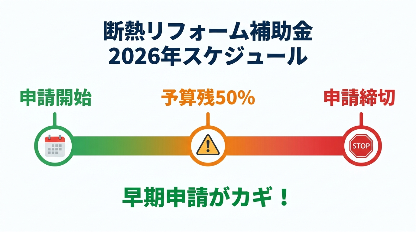 断熱リフォーム補助金2026はいつまで?申請締切・予算残枠・駆け込み対策を徹底解説
