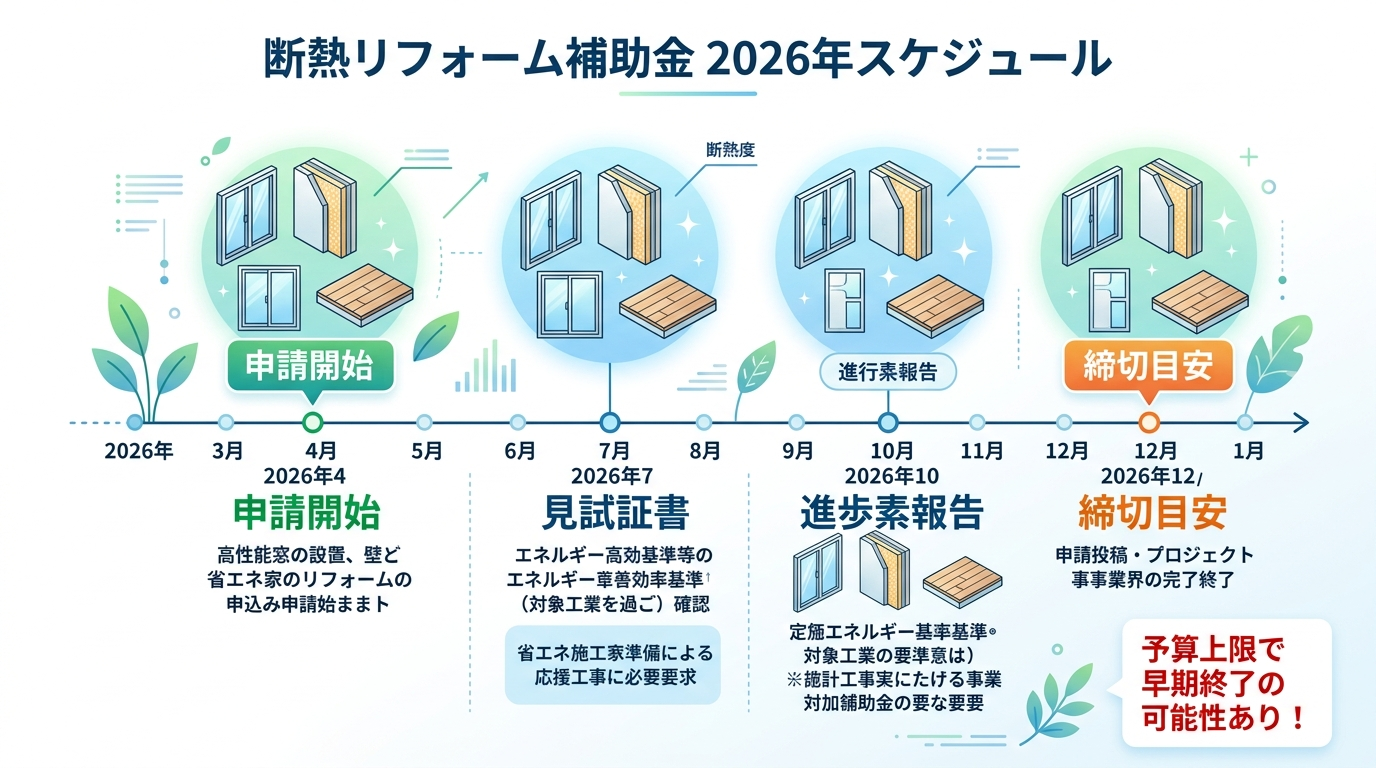 断熱リフォーム補助金2026はいつまで？申請締切・予算残枠・駆け込み対策を徹底解説